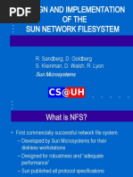 Design and Implementation of The Sun Network Filesystem: R. Sandberg, D. Goldberg S. Kleinman, D. Walsh, R. Lyon