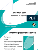 Low Back Pain: Implementing NICE Guidance