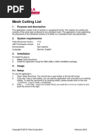 Mesh Cutting List: 1. Purpose and Description