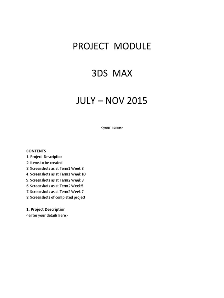 Project Module Report Template | PDF