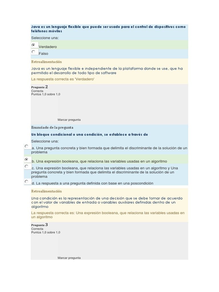 Respuestas a Preguntas de Java | PDF | Algoritmos | Lenguaje de ...