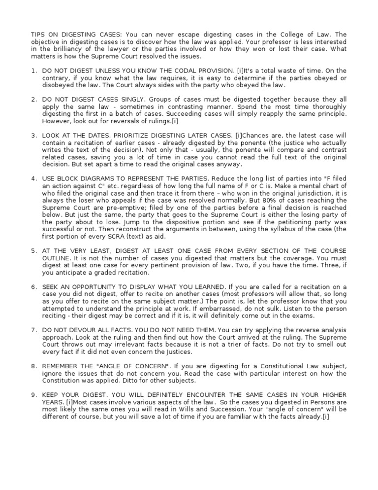 How To Digest | PDF | Supreme Courts | Public Law