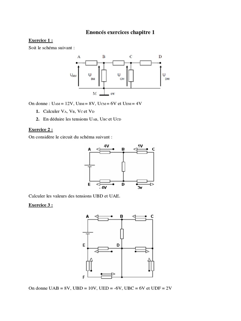 Comment Calculer La Tension électrique TD Electronique | PDF | Puissance (physique) | Tension électrique