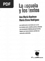 Kaufman, Ana María. La Escuela y Sus Textos PDF