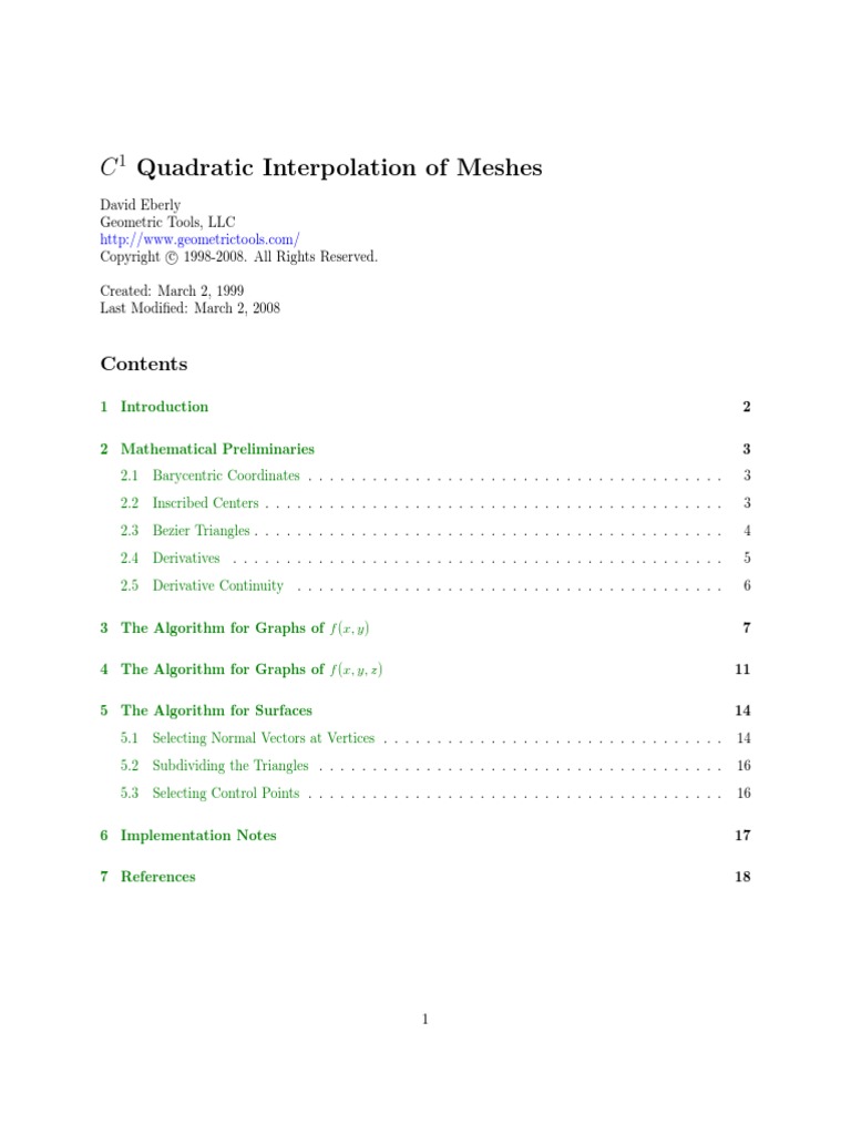 C 1 Quadratic Interpolation | PDF | Tetrahedron | Triangle