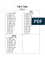 Patrol Dates