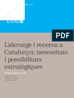 Andreu Mas-Colell. Lideratge I Recerca A Catalunya Necessitats I Possibilitats Estratègiques