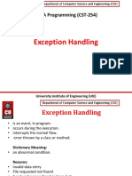 Exception Handling: JAVA Programming (CST-254)