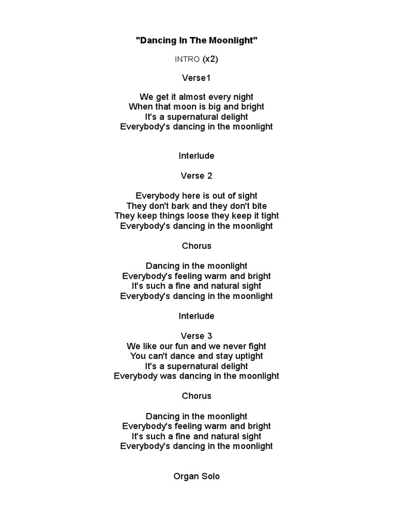 Dancing in The Moonlight | PDF