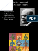 Emile Durkheim and Functionalist Theory