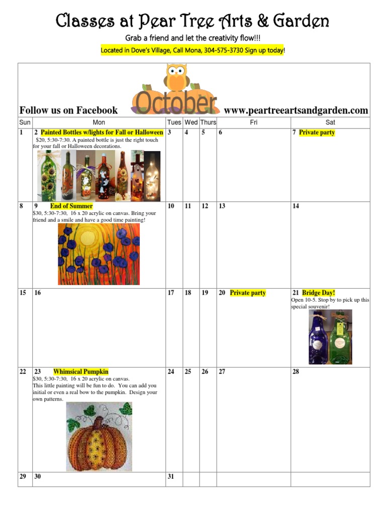 Creative Art Classes at Pear Tree | PDF | Art