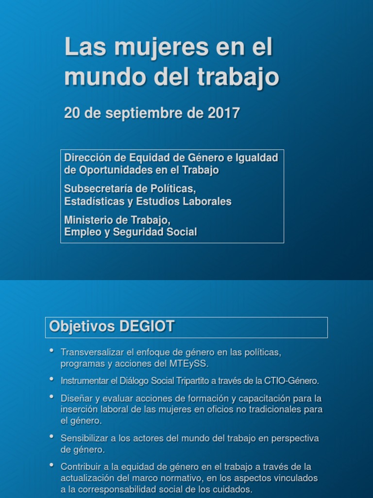 Mujeres en el Mundo Laboral | PDF | Igualdad de género | Estudios de género