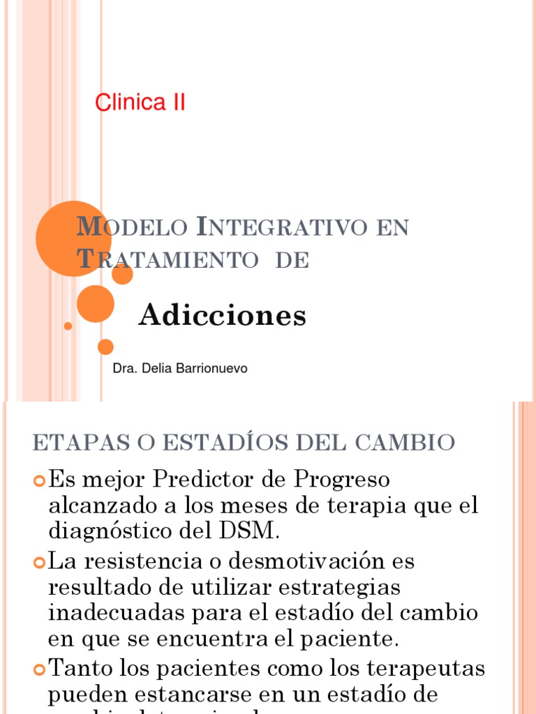 Modelo Integrativo en Tratamiento de Adicciones | PDF | Paciente |  Motivación