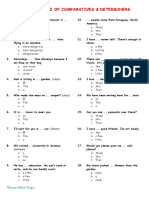 Grammar Quiz of Comparatives and Determiners