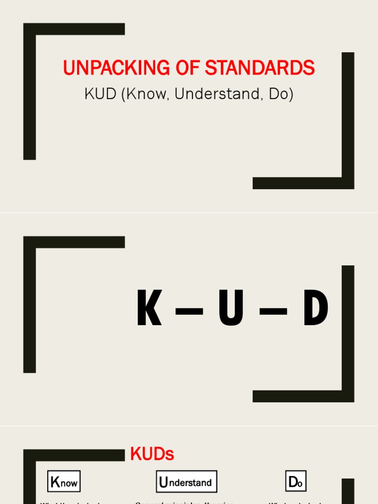 Unpacking KUD Framework in Education | PDF | Genre | Curriculum
