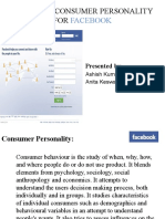 Impact of Consumer Personality For Facebook