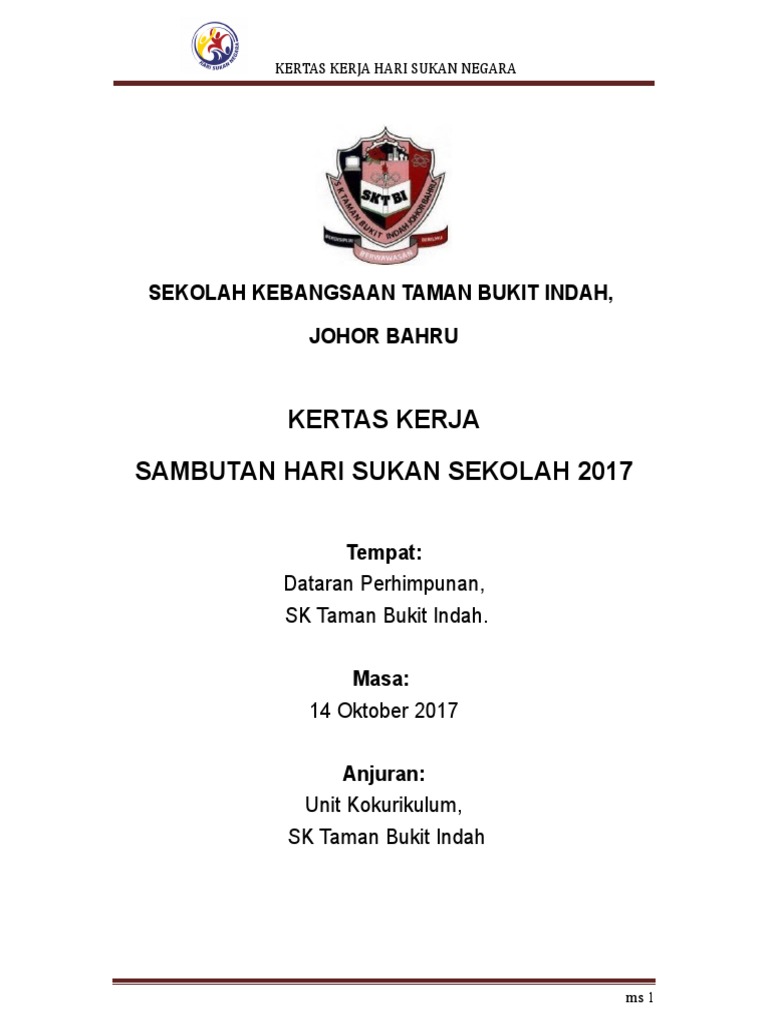 Kertas Kerja Hari Sukan Negara 2017