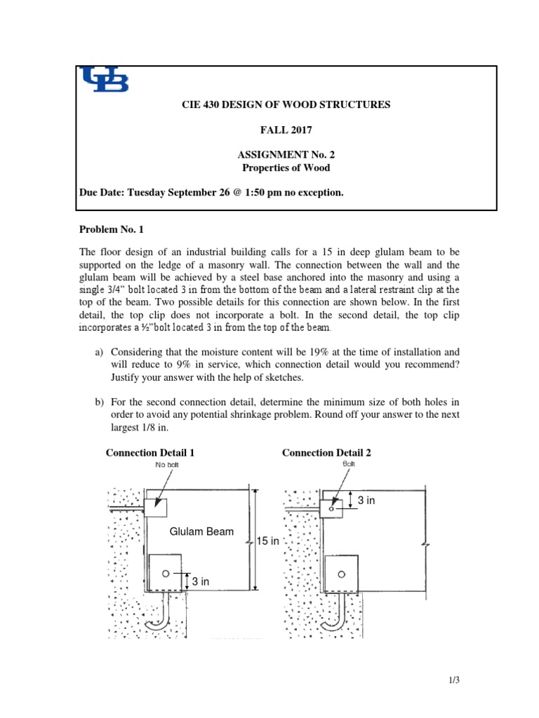 CIE 430 Wood Structures Assignment | PDF | Truss | Building