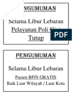 PENGUMUMAN LEBARAN