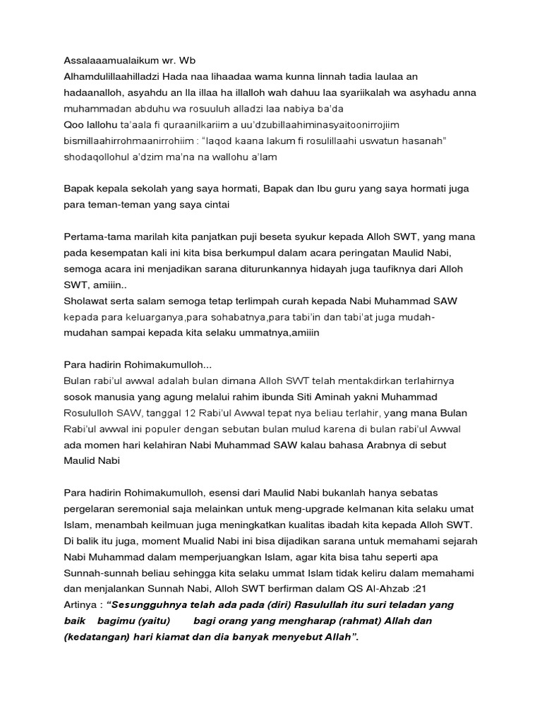 Pidato Maulid Nabi Muhammad Saw  PDF
