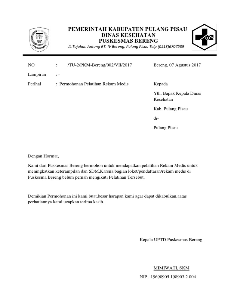 Surat Permintaan Pelatihan