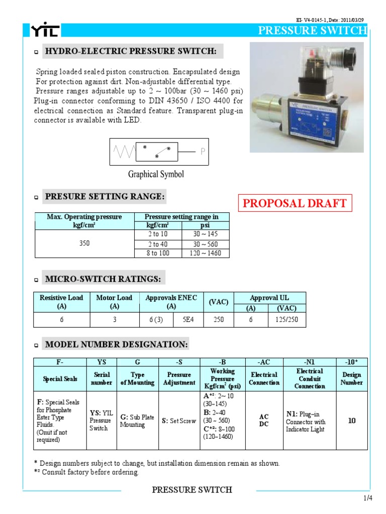 Yuken Pressure Switch | PDF | Valve | Pump