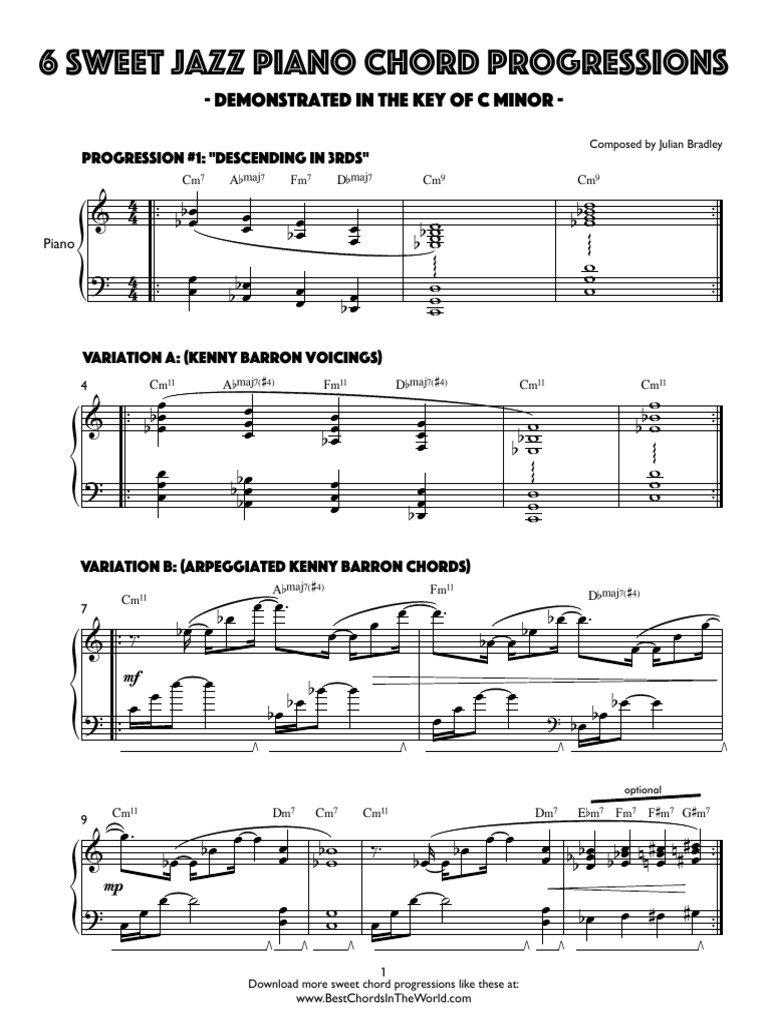Jazz Piano Chord Progressions
