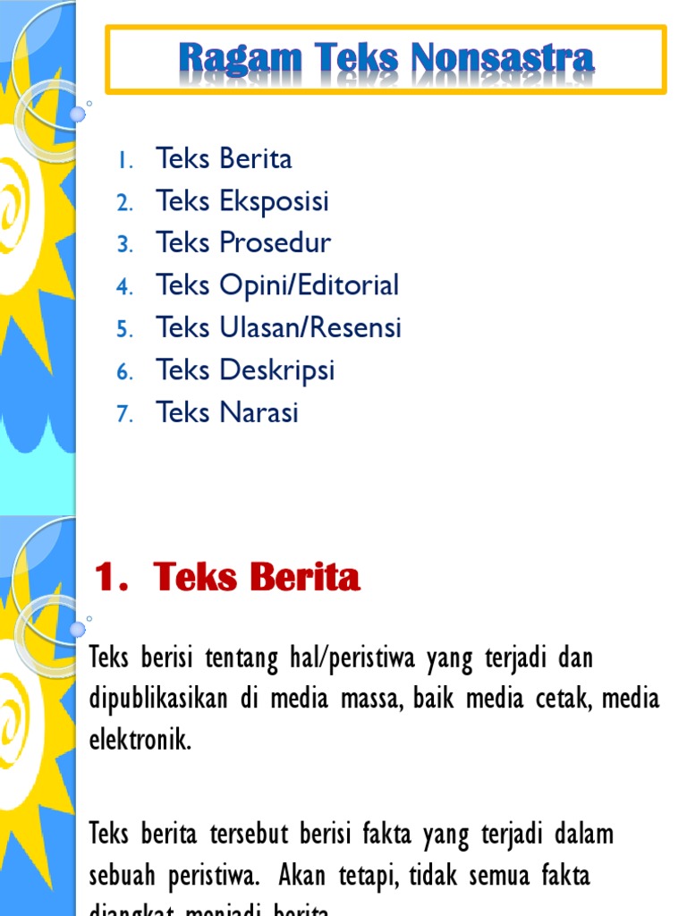 Ragam Teks Nonsastra