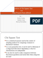 Explanation of Chi Square Test WRT Mini Projects Been Alloted