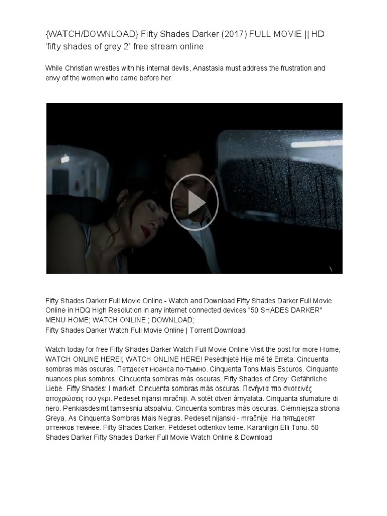 Watchdownload Fifty Shades Darker 17 Full Movie Hd Fifty Shades Of Grey 2 Free Stream Online Pdf Digital Distribution Media Technology