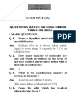 Solid State Study Material with High Order Thinking Questions