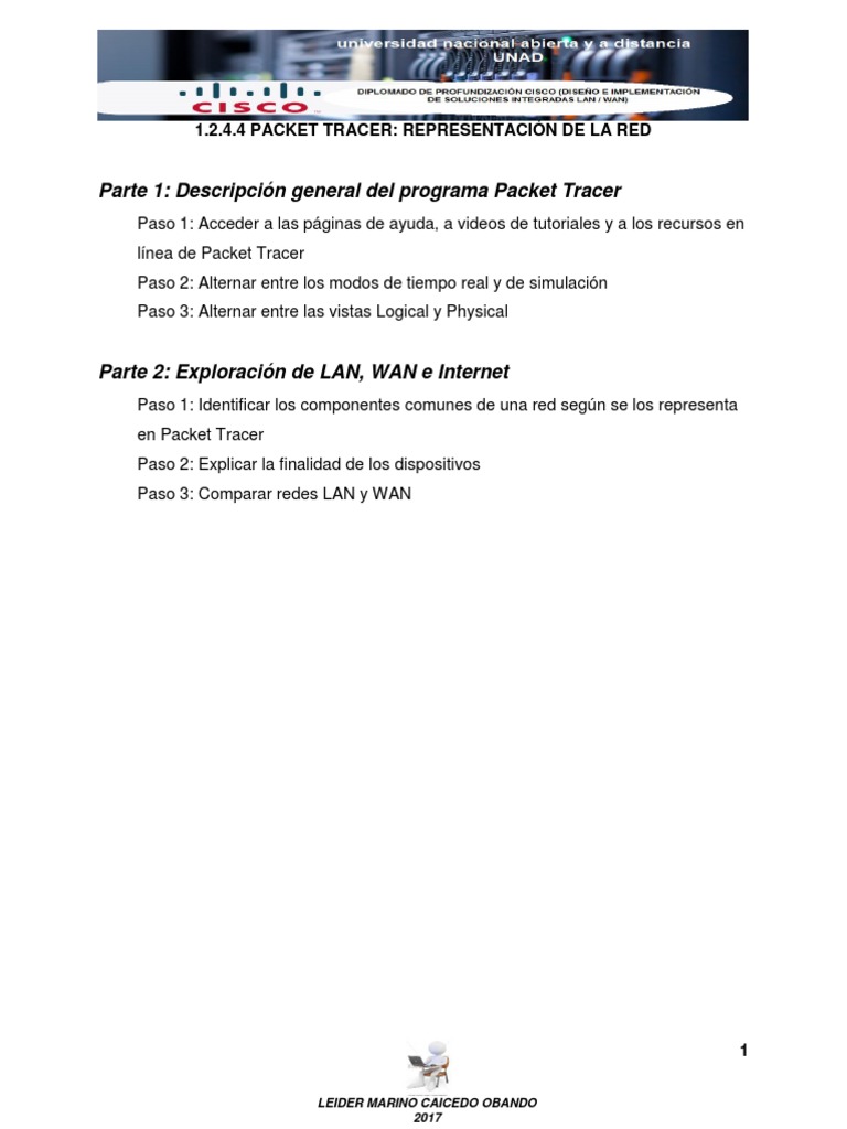 Guía de Uso de Packet Tracer para Redes | PDF | Red de área amplia ...