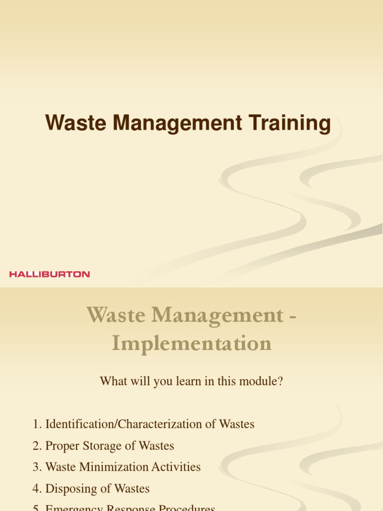 Waste Management Training Overview | PDF | Hazardous Waste | Waste ...