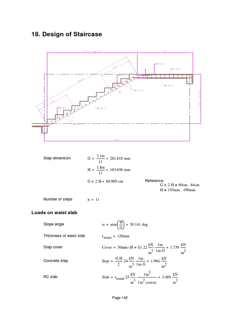 Staircase Design and Load Analysis | PDF