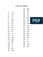 Lista de Sílabas