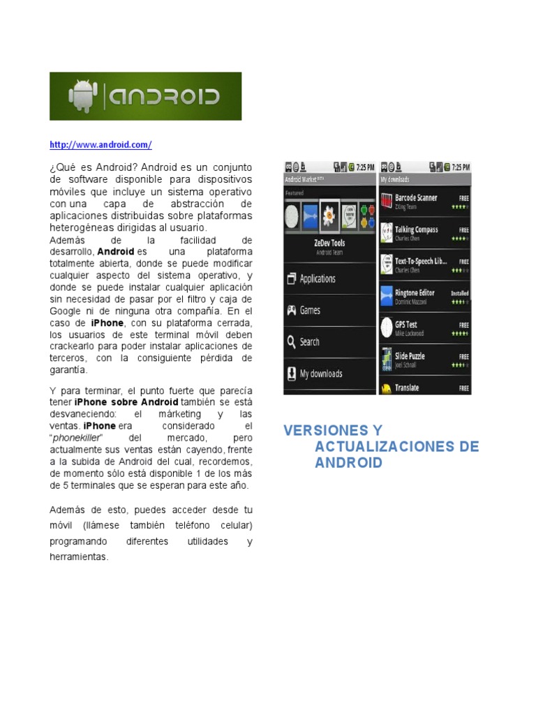 Introducción a Android: Historia y Versiones | PDF | Android (sistema ...