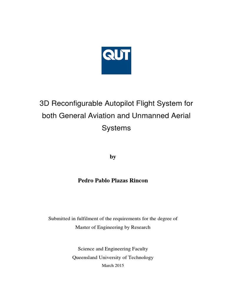 3D Reconfigurable Autopilot Flight System For Both General Aviation and Unmanned Aerial Systems