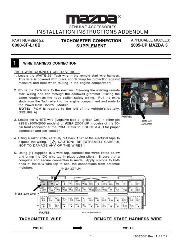 Remote Start Addendum (Mazda3) PDF Electrical Connector