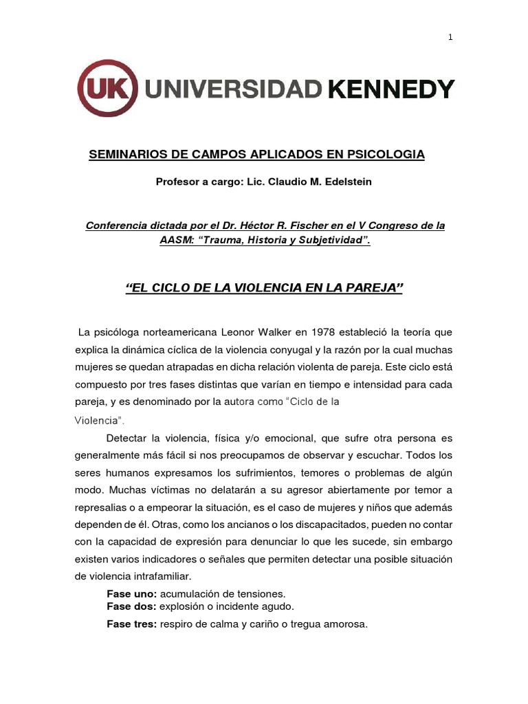 Ciclo de Violencia en la Pareja | PDF | Violencia | Violencia doméstica