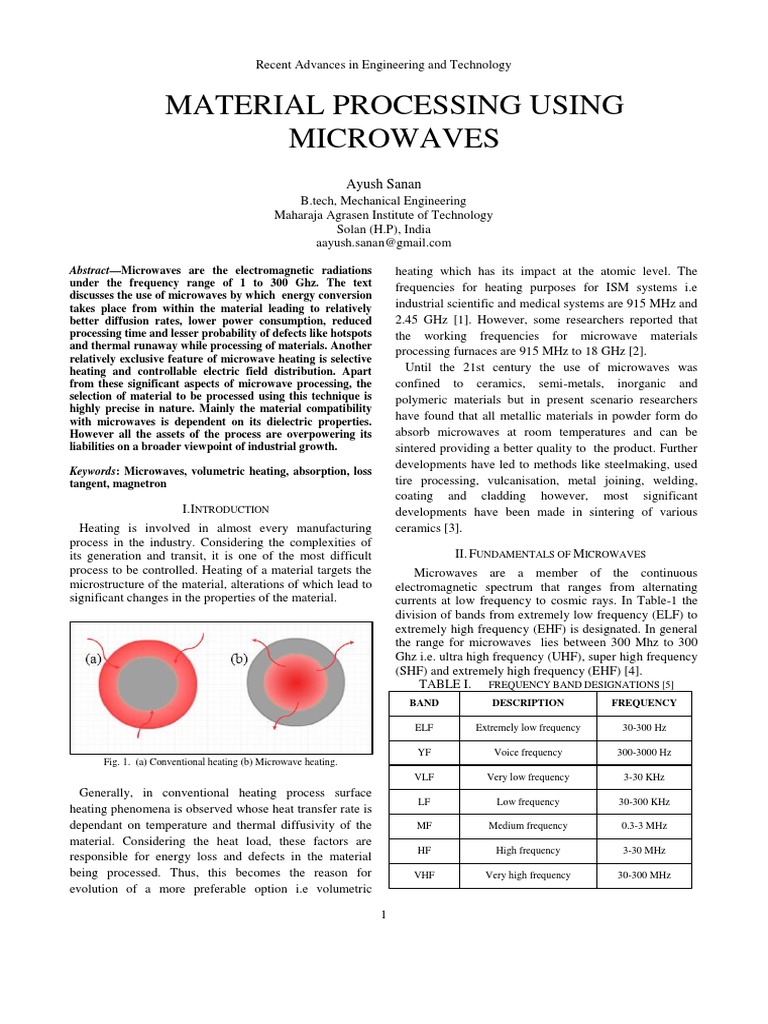 Microwave Material Processing Advances | PDF | Dielectric | Microwave