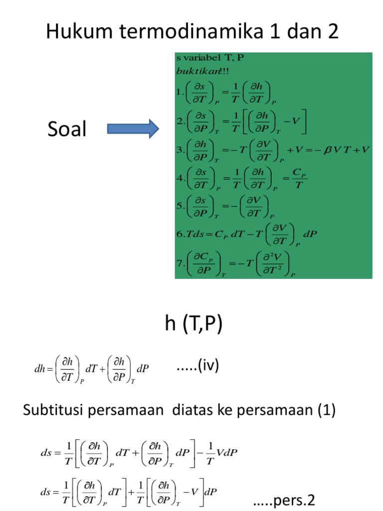 Penurunan Dan Pembuktian Rumus Hukum Termodinamika