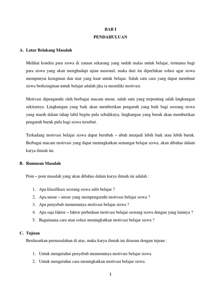 Karya Ilmiah Meningkatkan Motivasi Belajar Siswadocx