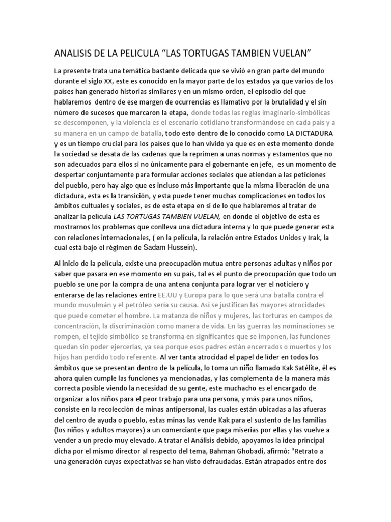 3ANALISIS de LA PELICULA Las Tortugas