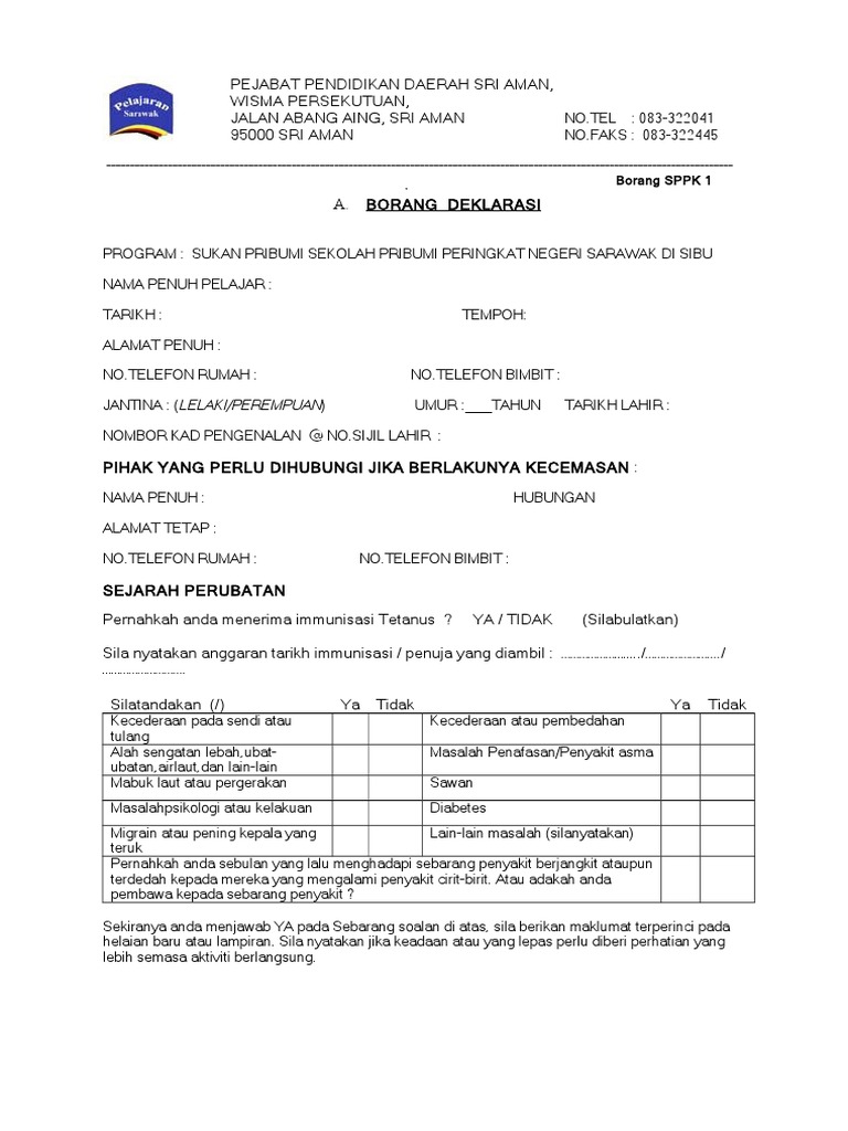 Borang Deklarasi Kosong Pdf