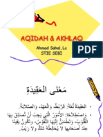 Aqidah & Akhlaq: Ahmad Sahal, LC Stie Sebi