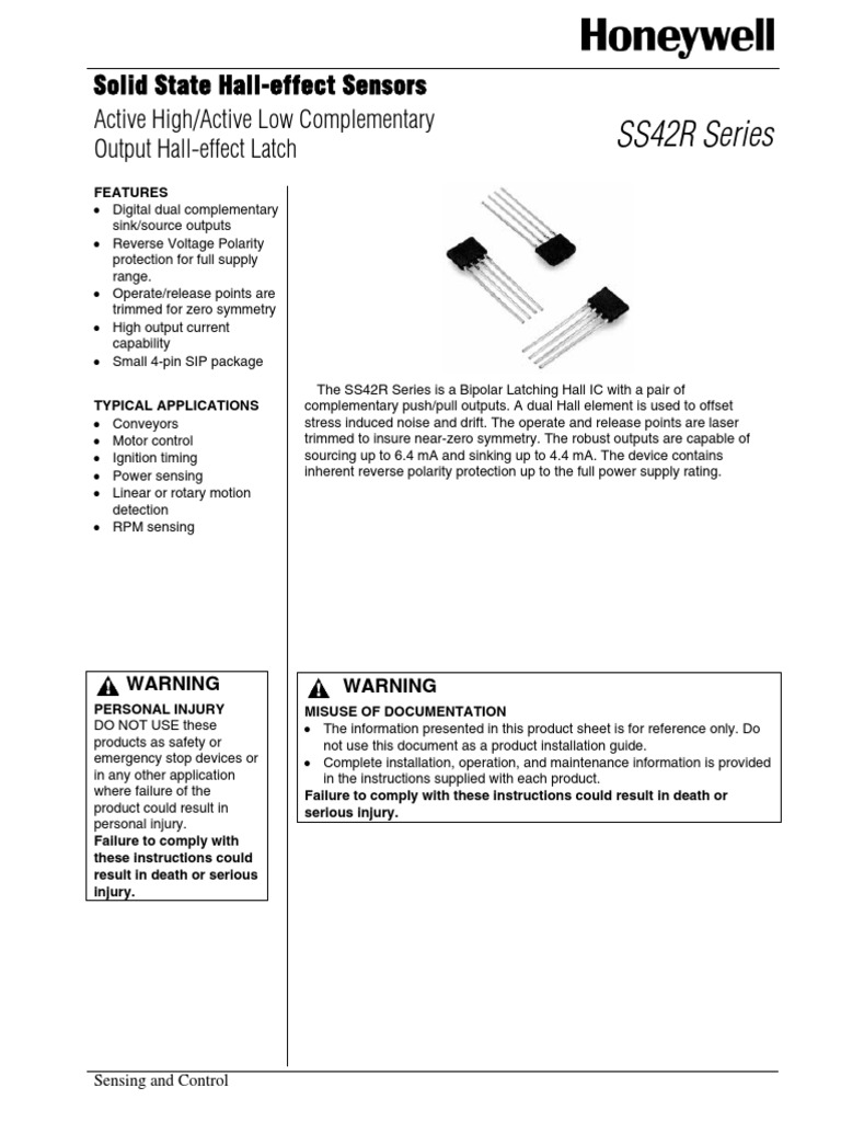 Honeywell Sensing Ss42r Series Product Sheet 005854 1 en | PDF | Switch ...