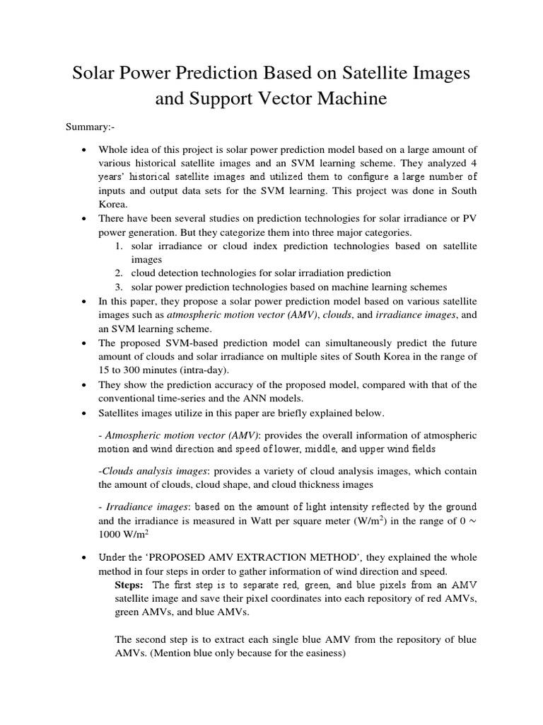 Solar Power Prediction via SVM & Satellites | PDF | Support Vector ...