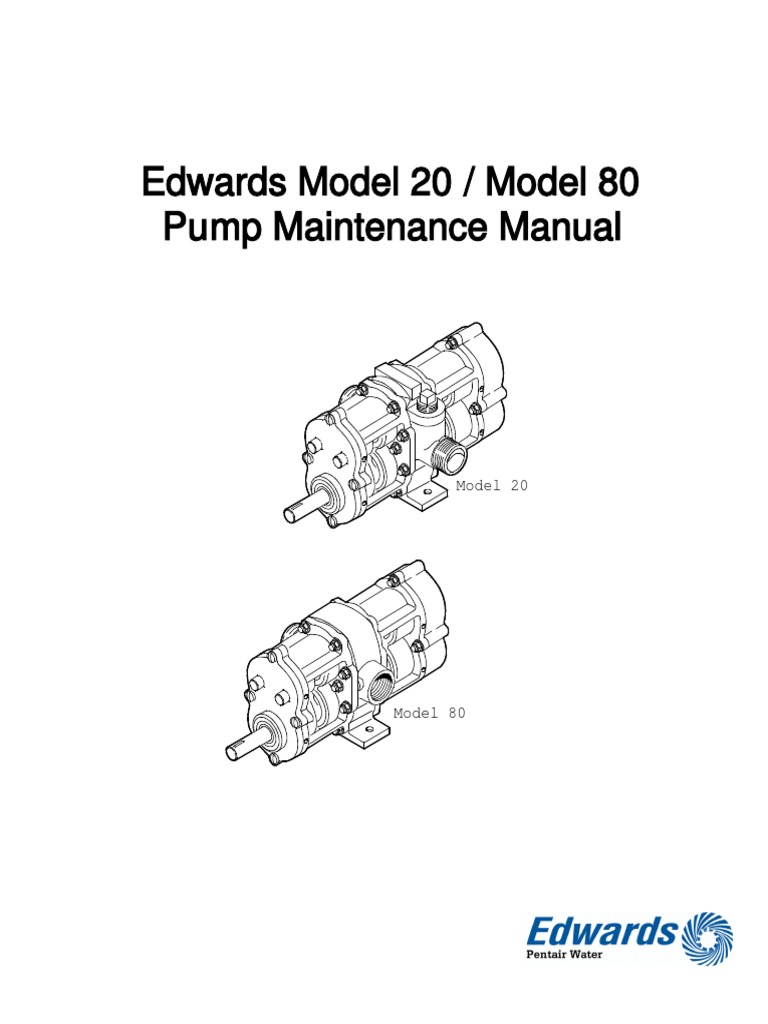 Edwards Model 20/80 Pump Manual | PDF | Bearing (Mechanical) | Pump