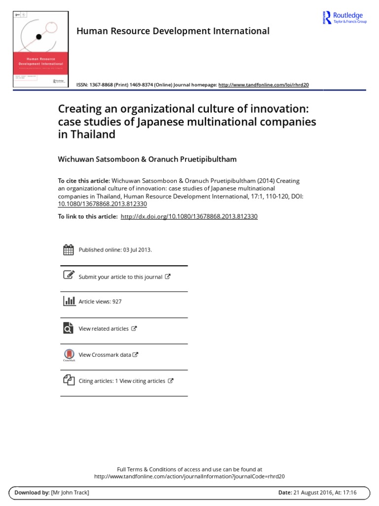 Creating An Organizational Culture of Innovation | PDF | Innovation ...