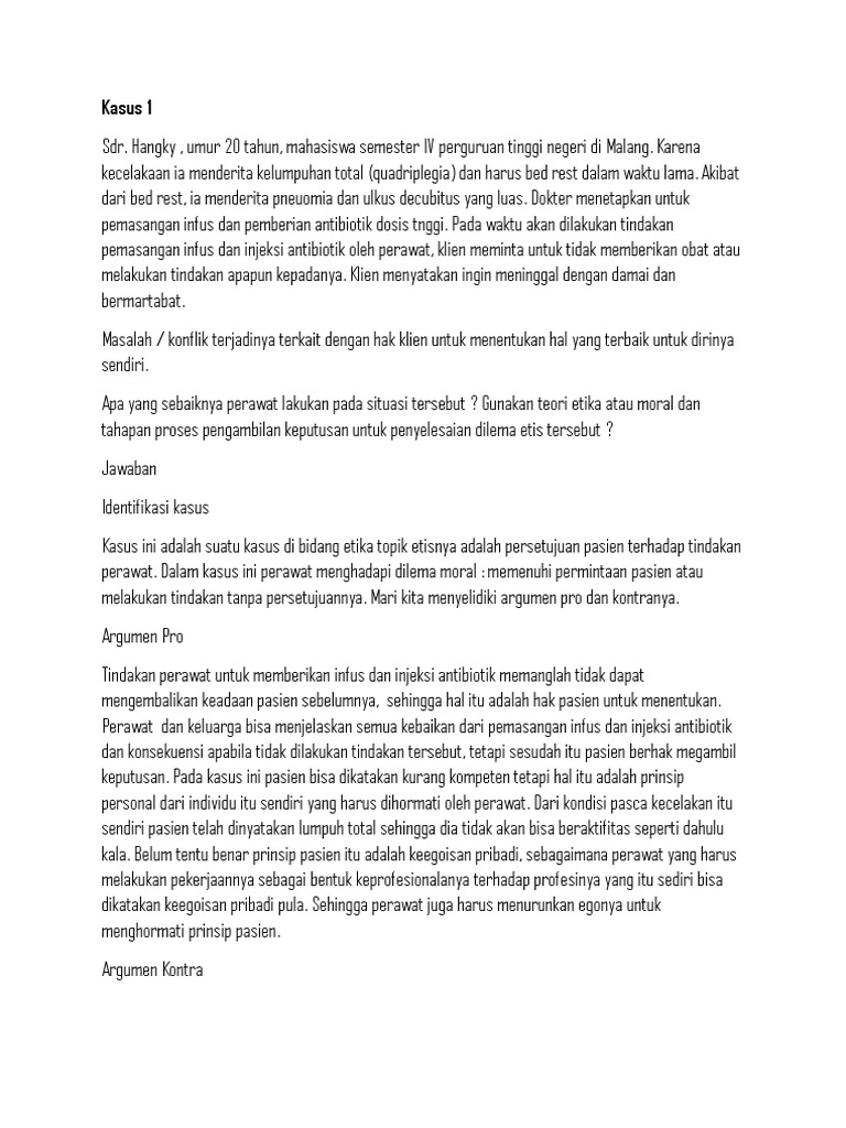 Contoh Kasus Etika Keperawatan